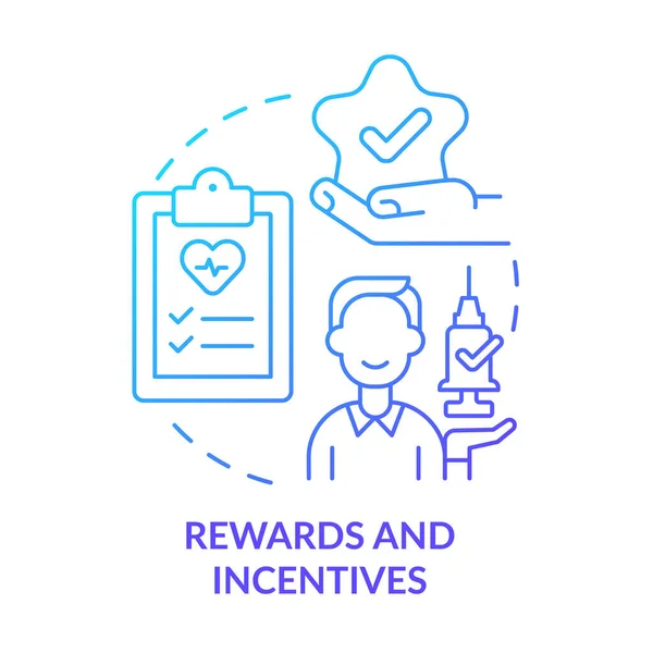 Rewards Incentives Blue Gradient Concept Icon Program Patients Healthcare Macro — Stock Vector
