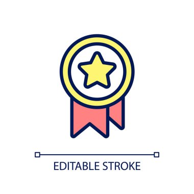 Nakit dışı bonus piksel mükemmel RGB renk simgesi. Parasal olmayan teşvikler. Eleman memnuniyeti seçeneği. İzole vektör çizimi. Basit bir çizgi çizimi. Düzenlenebilir felç. Kullanılan Arial yazı tipi