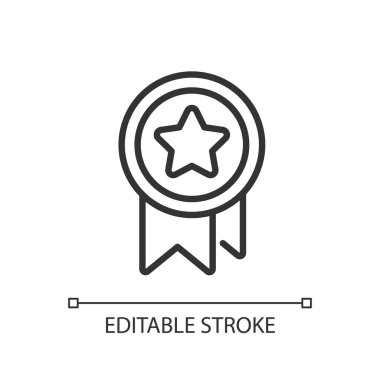 Nakit dışı bonus piksel mükemmel doğrusal simge. Parasal olmayan teşvikler. Eleman memnuniyeti seçeneği. İnce çizgili çizim. Contour sembolü. Vektör çizimi. Düzenlenebilir felç. Kullanılan Arial yazı tipi