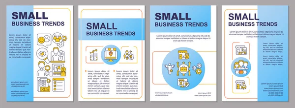 Modèle Brochure Bleue Sur Les Innovations Des Petites Entreprises Les — Image vectorielle
