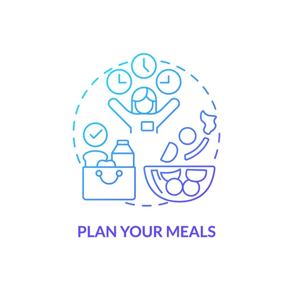 Planen Sie Ihre Mahlzeiten Mit Einem Blauen Gradienten Symbol Gesunde — Stockvektor