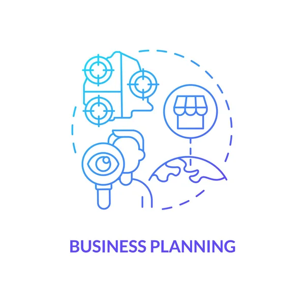 Business Planning Blue Gradient Concept Icon Marketing Strategy Enterprising Development — Stock Vector