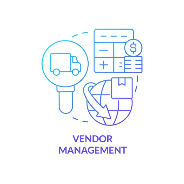 Vendor Management Blue Gradient Concept Icon Corporate Partnership Building Business — Stock Vector