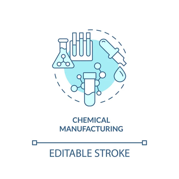 Die Ikone Der Chemischen Industrie Ist Türkis Synthetische Substanzen Subsektor — Stockvektor