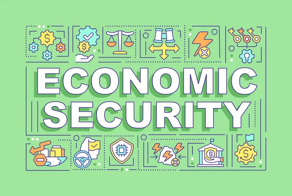 Concetti Parola Sicurezza Economica Bandiera Verde Sistema Finanziario Nazionale Infografica — Vettoriale Stock