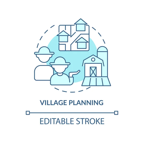 Village Planning Turquoise Concept Icon Rural Areas Development Social Planning — Stock Vector