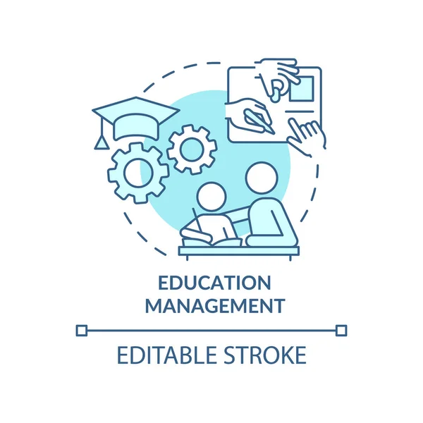 Educatie Management Turquoise Concept Icoon Academisch Systeem Sociale Planning Voorbeeld — Stockvector