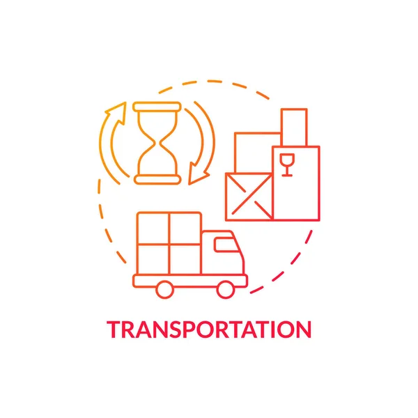 Transportation Red Gradient Concept Icon Additional Expenses Product Delivery Type — Stock Vector