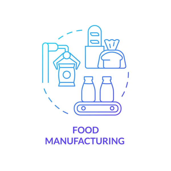 Élelmiszer Gyártás Kék Gradiens Koncepció Ikon Gyártás Feldolgozás Üzleti Alágazat — Stock Vector
