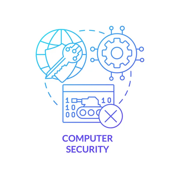 Символ Компьютерной Безопасности Синий Градиент Предотвращение Атаки Иллюстрация Национальной Безопасности — стоковый вектор