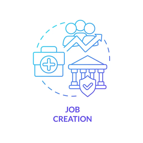 Δημιουργία Θέσεων Εργασίας Μπλε Ιδέα Κλίση Εικονίδιο Αναπτυξιακή Στρατηγική Πολιτική — Διανυσματικό Αρχείο