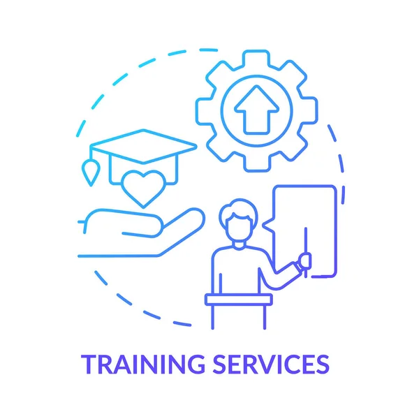 Services Entraînement Blue Gradient Concept Icon Les Gouvernements Peuvent Aider — Image vectorielle