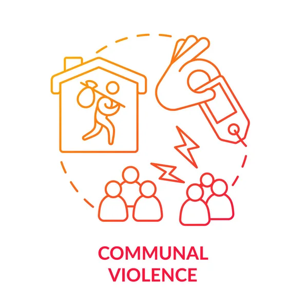 Icono Concepto Gradiente Rojo Violencia Comunitaria Las Hostilidades Armadas Resultan — Archivo Imágenes Vectoriales