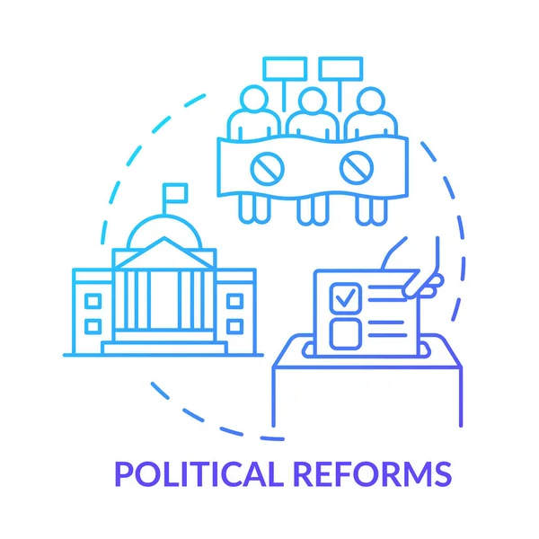 Reformas Políticas Ícone Conceito Gradiente Azul Reconstruindo Nação Ideia Abstrata — Vetor de Stock