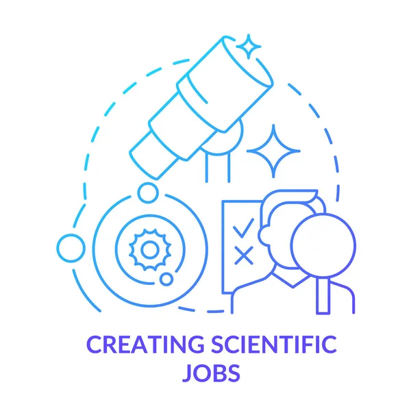 Creación Trabajos Científicos Icono Concepto Gradiente Azul Contratando Científicos Exploración — Vector de stock