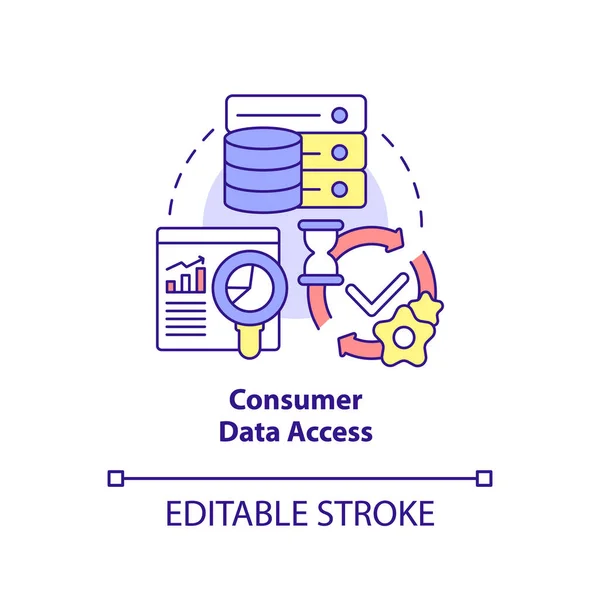 Icono Del Concepto Acceso Datos Del Consumidor Problemas Gestión Médica — Vector de stock