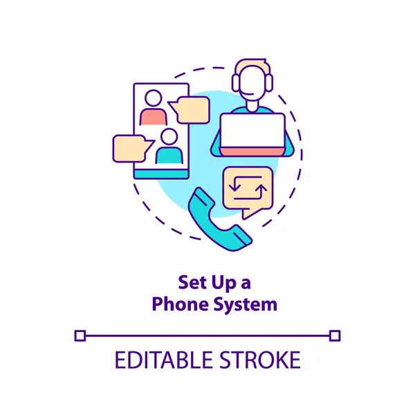 Configurar Ícone Conceito Sistema Telefone Ferramenta Local Trabalho Online Passo — Vetor de Stock