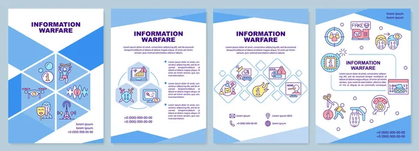 Μπλε Φυλλάδιο Πληροφοριακού Πολέμου Παραπλάνηση Αντιπάλων Σχεδιασμός Φυλλαδίου Γραμμικές Εικόνες — Διανυσματικό Αρχείο