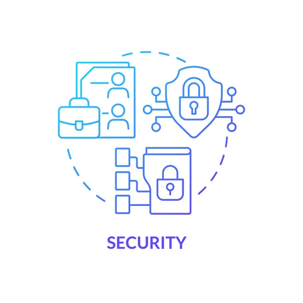 Ikona Koncepce Modrého Přechodu Zabezpečení Nástroje Kybernetické Bezpečnosti Výhoda Online — Stockový vektor