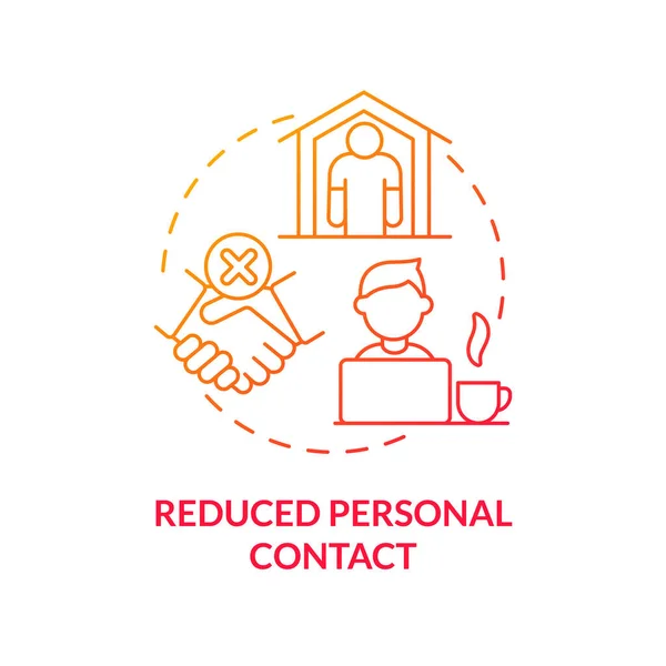 Reduced Personal Contact Red Gradient Concept Icon Communication Lack Disadvantage — Stock Vector