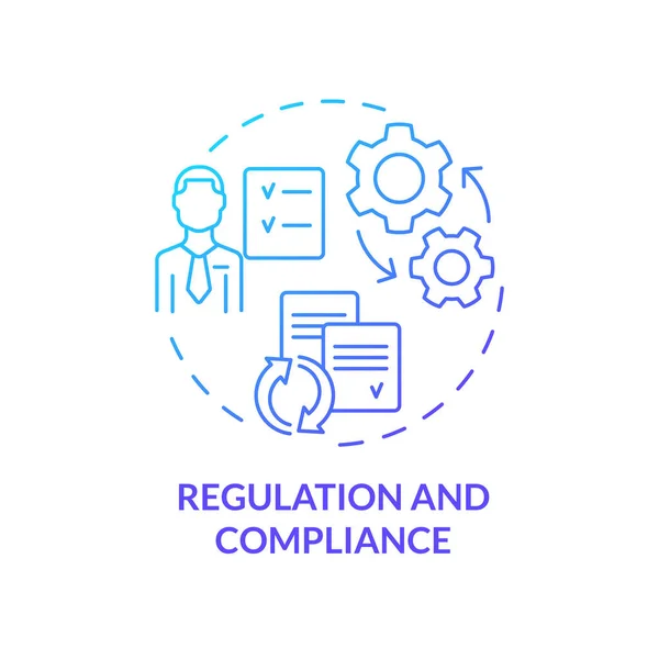 Regulamento e conformidade ícone conceito gradiente azul — Vetor de Stock