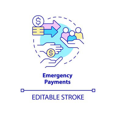 Acil durum ödemeleri konsepti simgesi