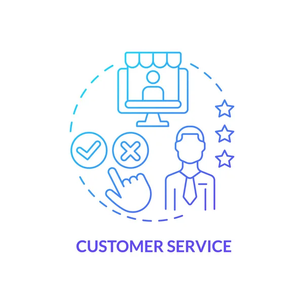 Servicio al cliente icono de concepto de gradiente azul — Vector de stock