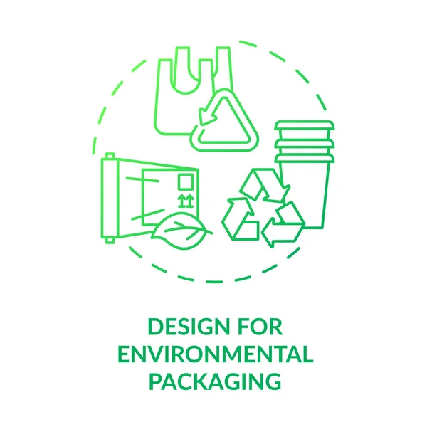 Design für umweltfreundliche Verpackungen grünes Gradienten-Konzept Symbol — Stockvektor