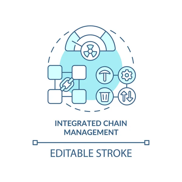 Integrated chain management turquoise concept icon — Stock Vector