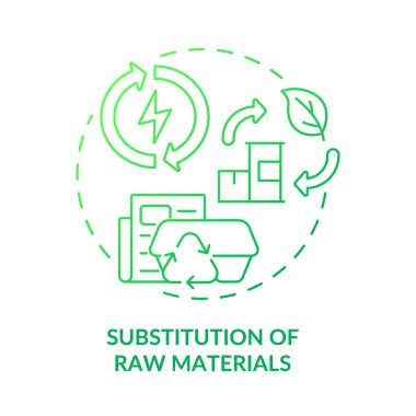 Ham maddelerin değiştirilmesi yeşil gradyan konsept simgesi
