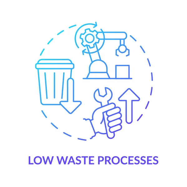 Low waste processes blue gradient concept icon — Stock Vector