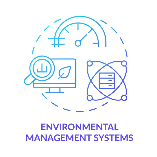 Sistema de gestión ambiental icono de concepto de gradiente azul — Archivo Imágenes Vectoriales