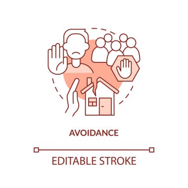 Uzak durma terracotta konsept simgesi