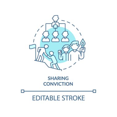 Hüküm paylaşım turkuaz konsept simgesi