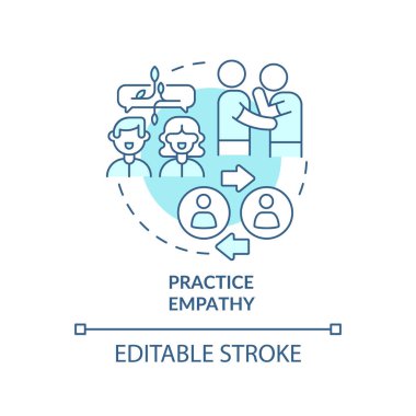 Empati turkuaz konsept simgesi uygula