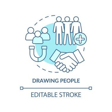 İnsanlara turkuaz konsept simgesi çizmek