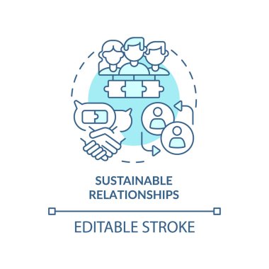 Sürdürülebilir ilişkiler turkuaz konsept simgesi