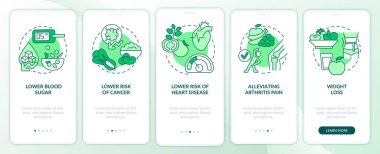 Vejetaryen diyet yeşilinin mobil uygulama ekranında faydaları