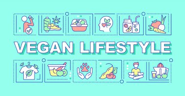 Vejetaryen yaşam tarzı kelimesi turkuaz pankart kavramını içeriyor