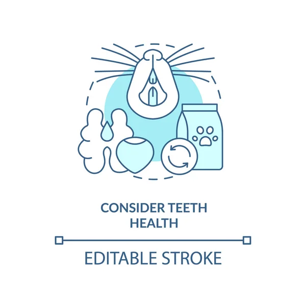 Tekintsük a fogak egészségügyi türkiz koncepció ikon — Stock Vector