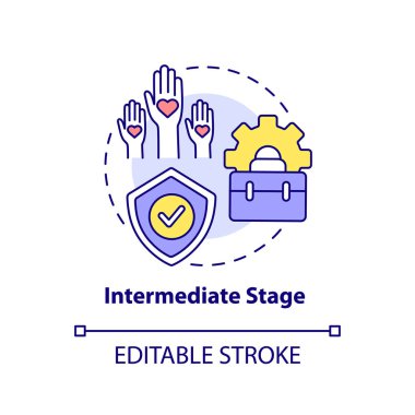 Orta seviye sahne konsepti simgesi