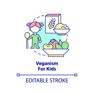 Çocuklar için vejetaryenlik konsept simgesi