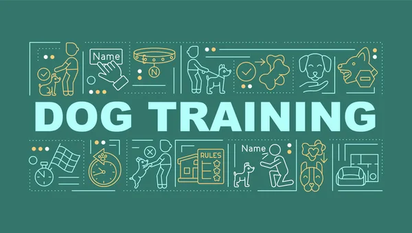 Techniques d'entraînement pour chiens concepts mot bannière vert foncé — Image vectorielle