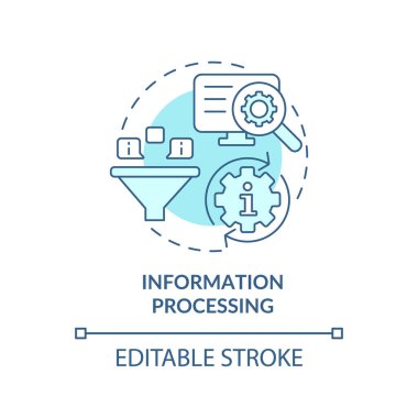 Bilgi işleme turkuvaz konsept simgesi