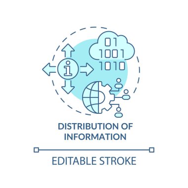 Bilgi dağılımı turkuvaz konsept simgesi