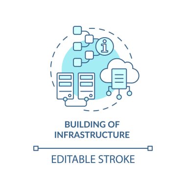 Altyapı turkuaz konsept simgesi oluşturuluyor