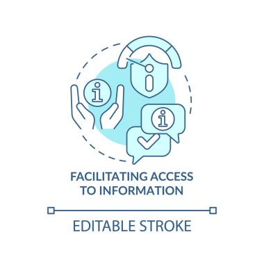 Bilgi turkuaz konsept simgesine erişim kolaylaştırılıyor