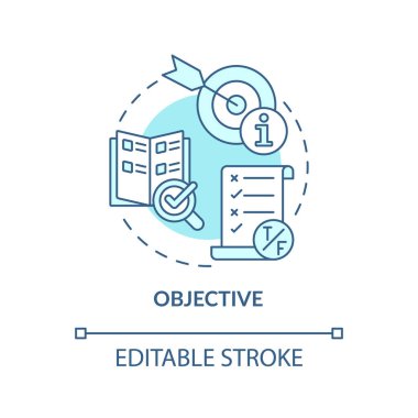 Objektif turkuaz konsept simgesi