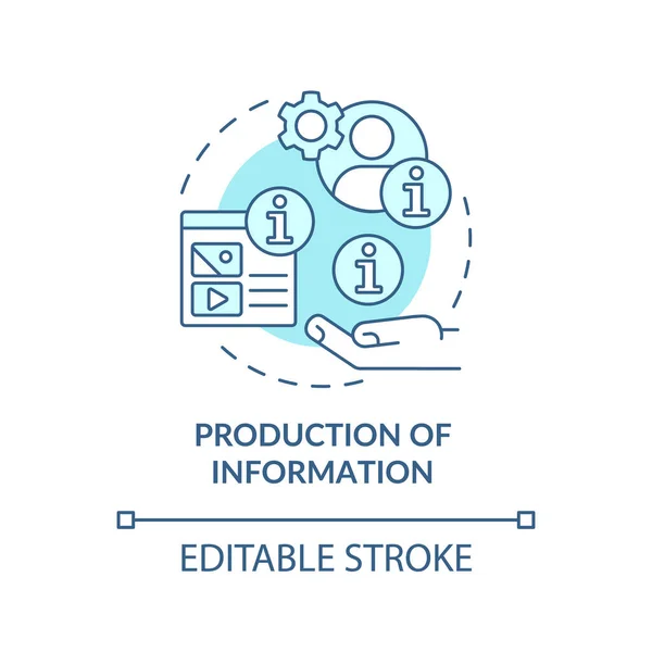 Production d'informations icône concept turquoise — Image vectorielle