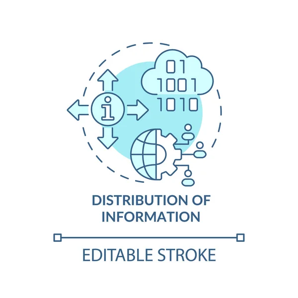 Распространение иконки информационного бирюзового понятия — стоковый вектор